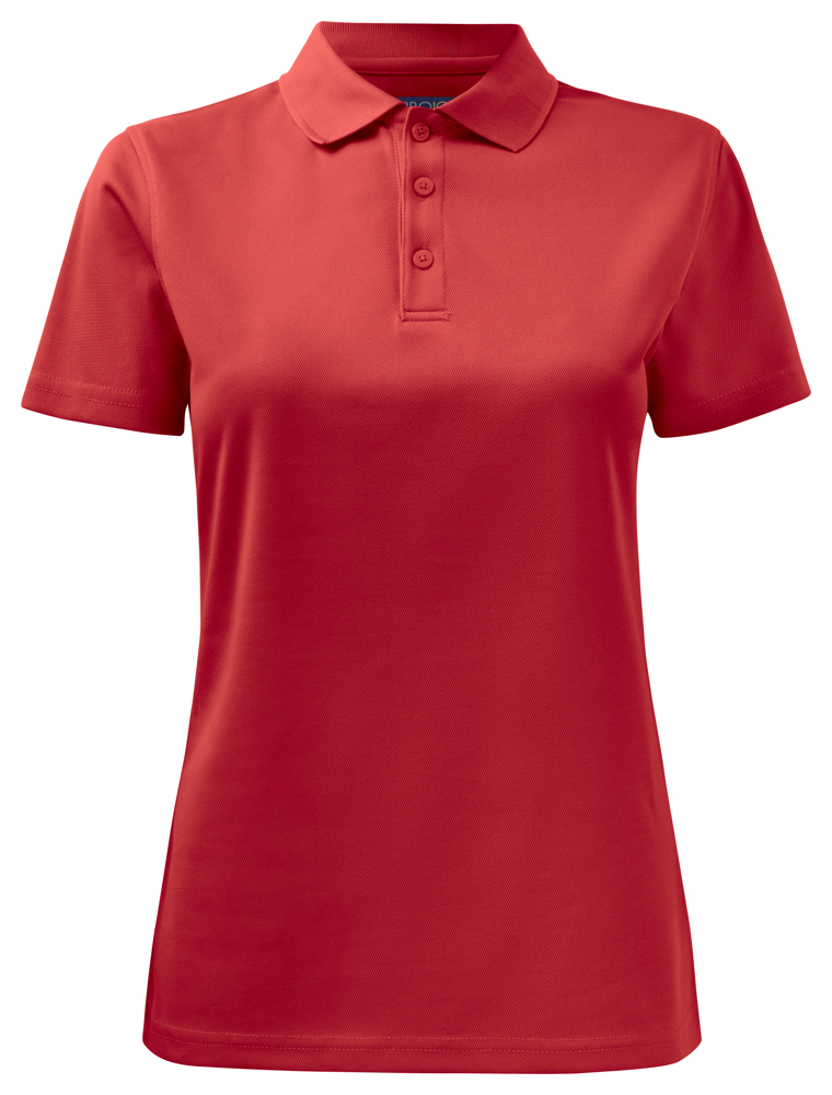 2041 DAMES POLO POLYESTER - rood