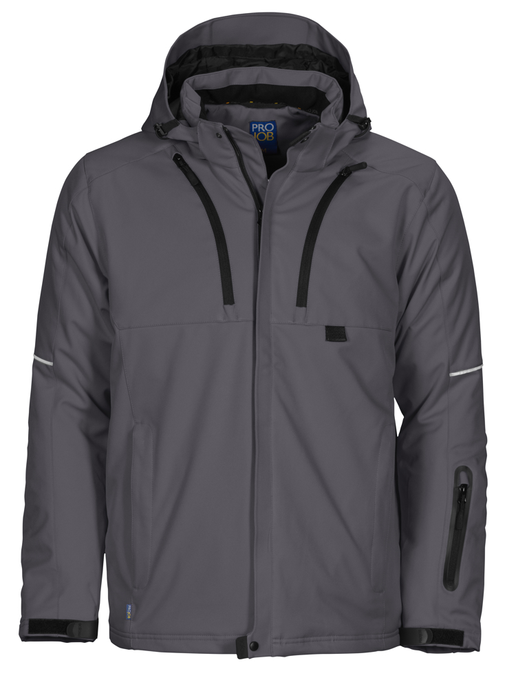 3407 GEVOERDE SOFTSHELL JAS - grijs