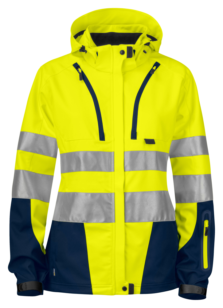 6423 ONGEVOERDE SIGNALISATIE SOFTSHELL EN ISO 20471 KLASSE 3 DAMES