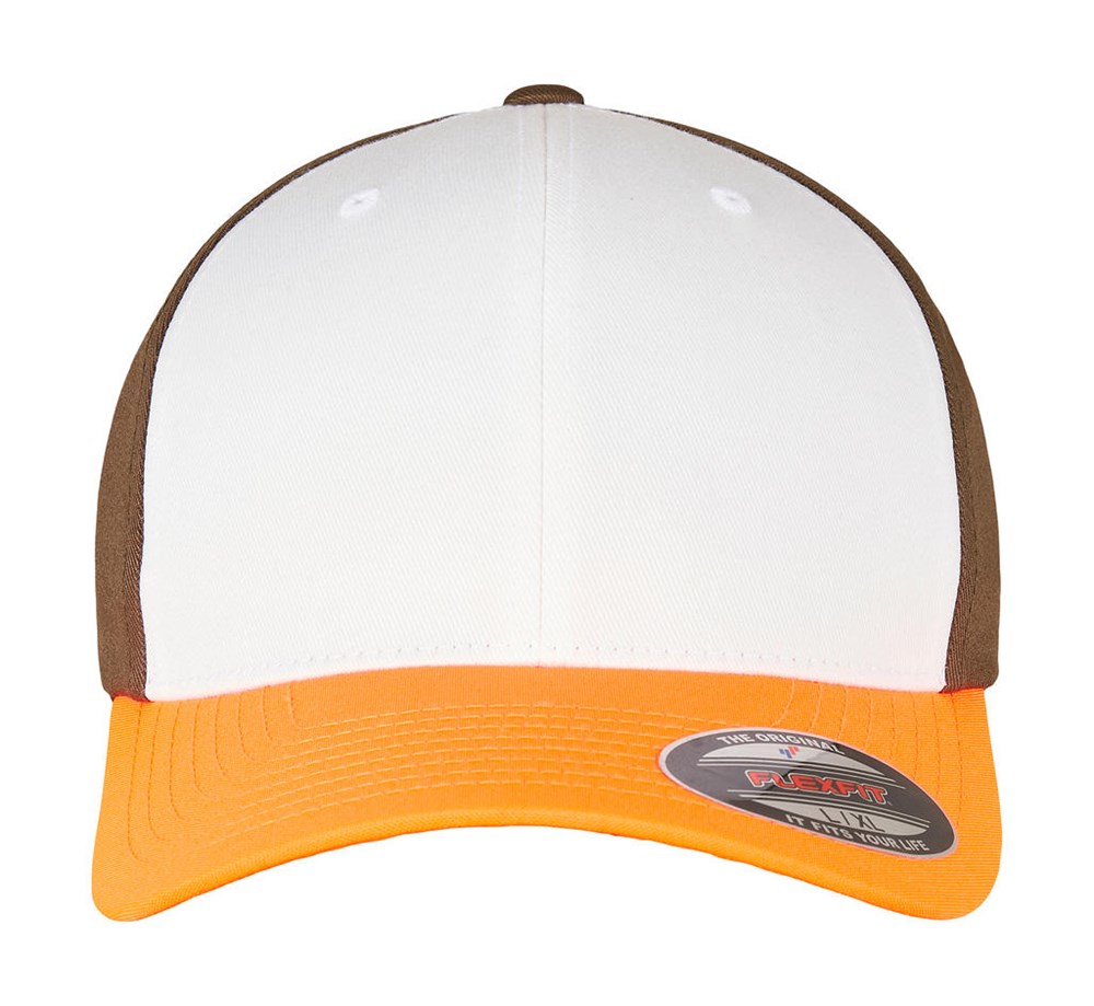 3-Tone Flexfit Cap - Neonorange/White/Olive