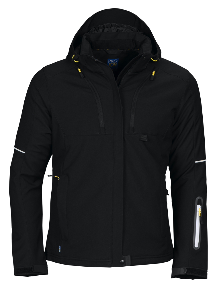 3413 DAMES GEVOERDE SOFTSHELL JAS - Zwart