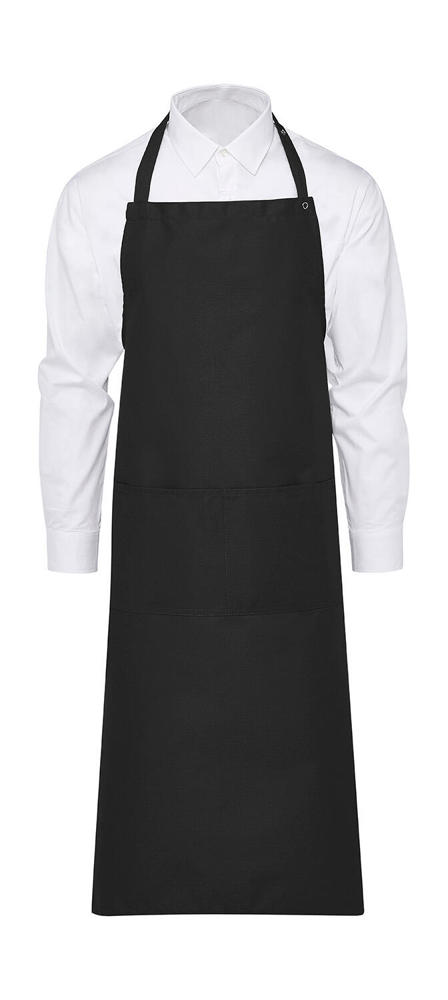AMSTERDAM Bib Apron with Pocket - Black