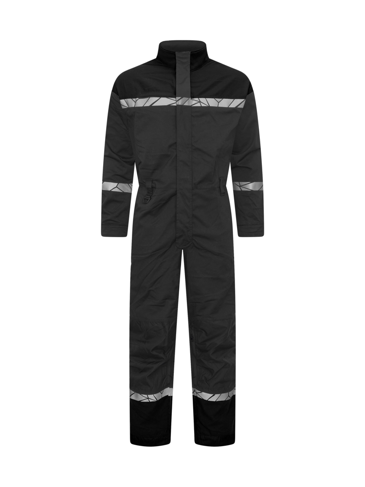 7601 STRETCH OVERALL MET KNIEZAKKEN - grijs/zwart