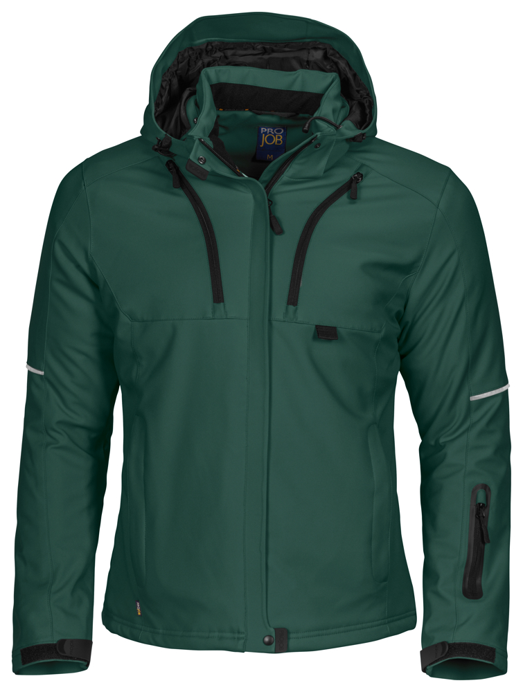 3413 DAMES GEVOERDE SOFTSHELL JAS - Woudgroen